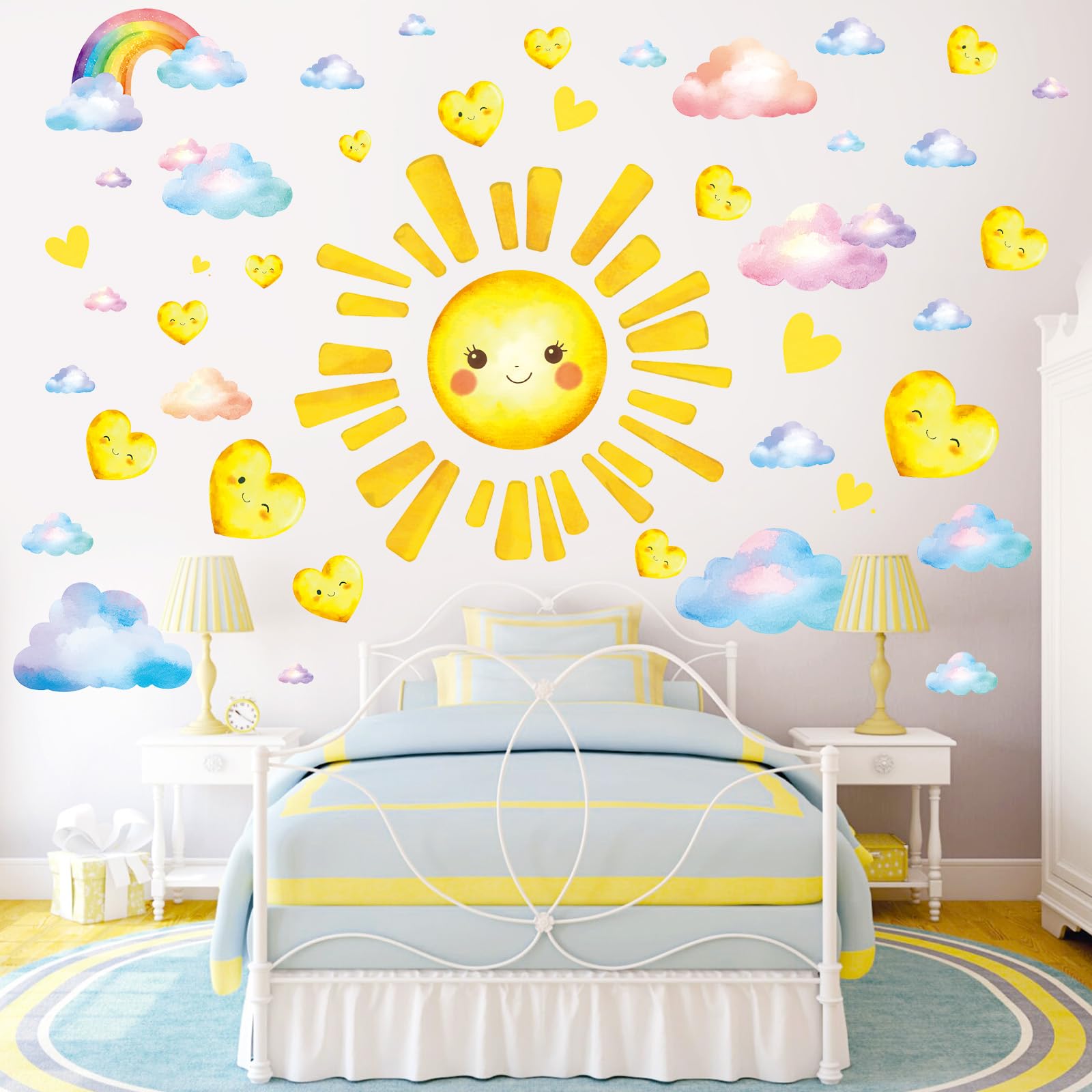 SHUCHING Large Sun Wall Stickers Peel and Stick - Image 3