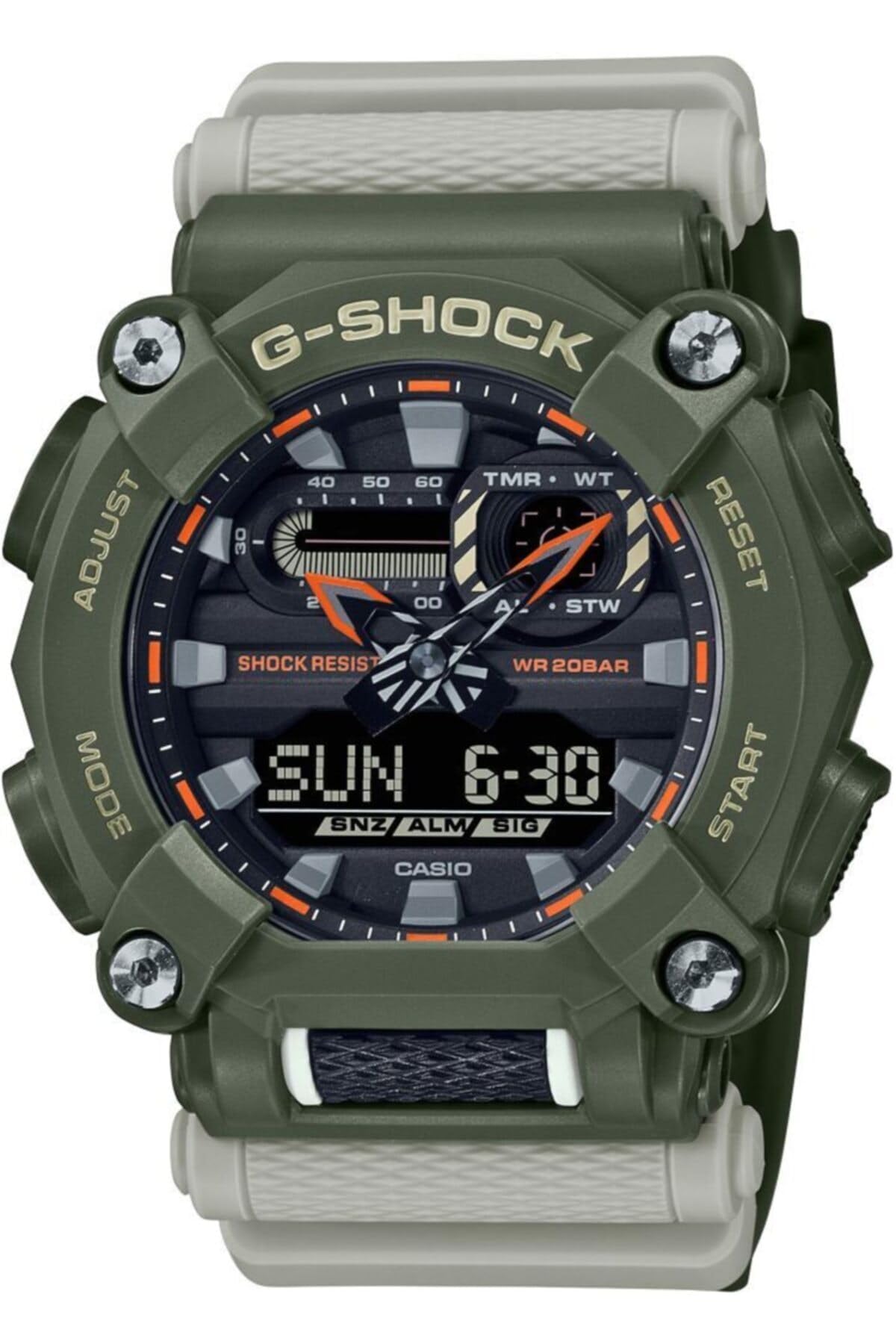 Casio G-Shock Watch - GA-900HC-3ADR Black Dial, Green Band
