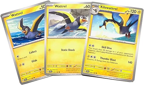 Kilowattrel 079/198 - Scarlet & Violet - Juego de 3 cartas Pokemon Evolution - Wattrel