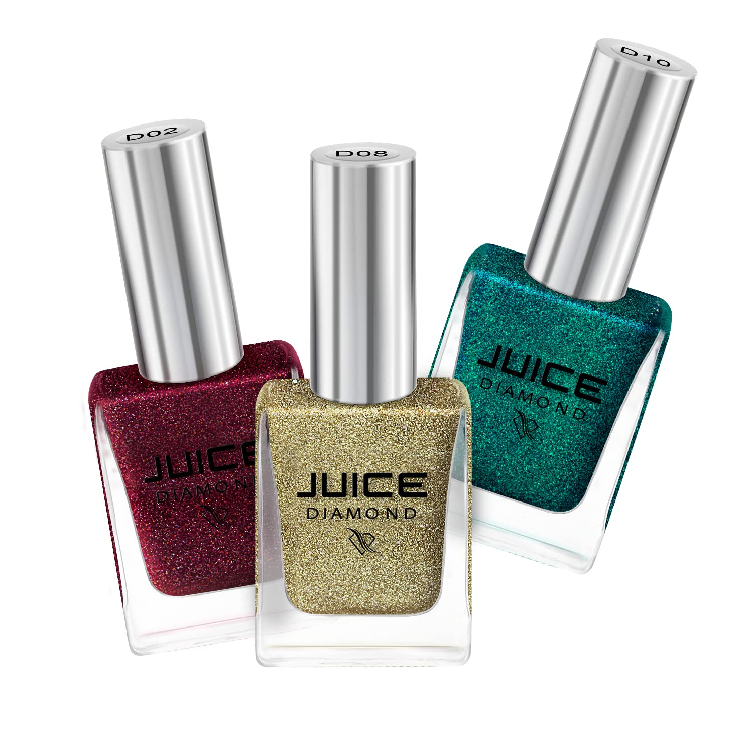 JUICE Quick-dry, 100% Veg & Cruelty Free Nail Paint, Long Lasting, Chip Resistant, High Gloss, F&D APPROVED COLORS & PIGMENTS, 3 in 1 Combo 12, Shimmer-image-32
