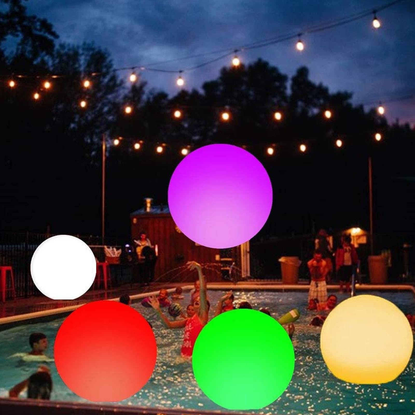 Palloni da Spiaggia LED Gonfiabili,2 Pezzi Pallone da Spiaggia Illuminato,Gonfiabile LED Palla da Spiaggias,Pallone Gonfiabile,per Feste in Spiaggias,Feste in Piscina