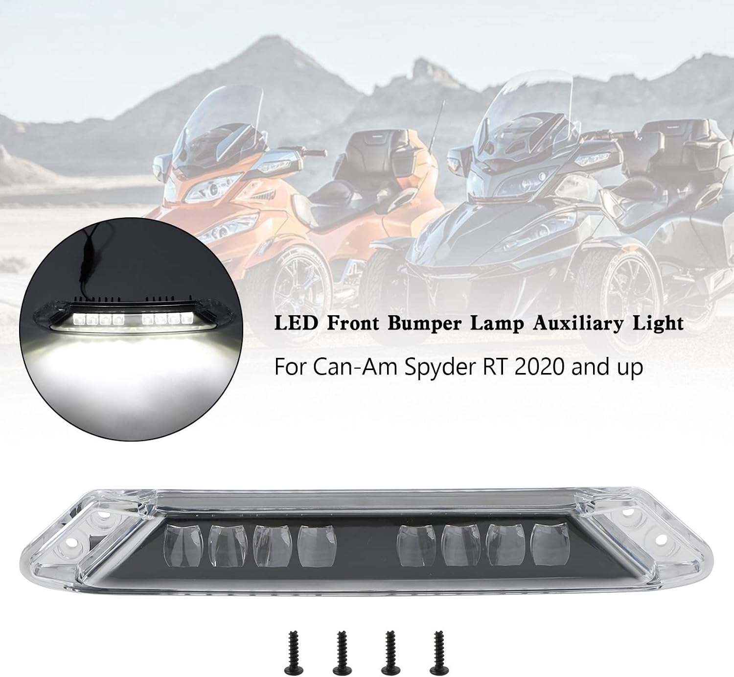 LED 219400991 Front Bumper Lamp Auxiliary Light for Can-Am Spyder RT 2020 2021 2022+ LED Auxiliary Light