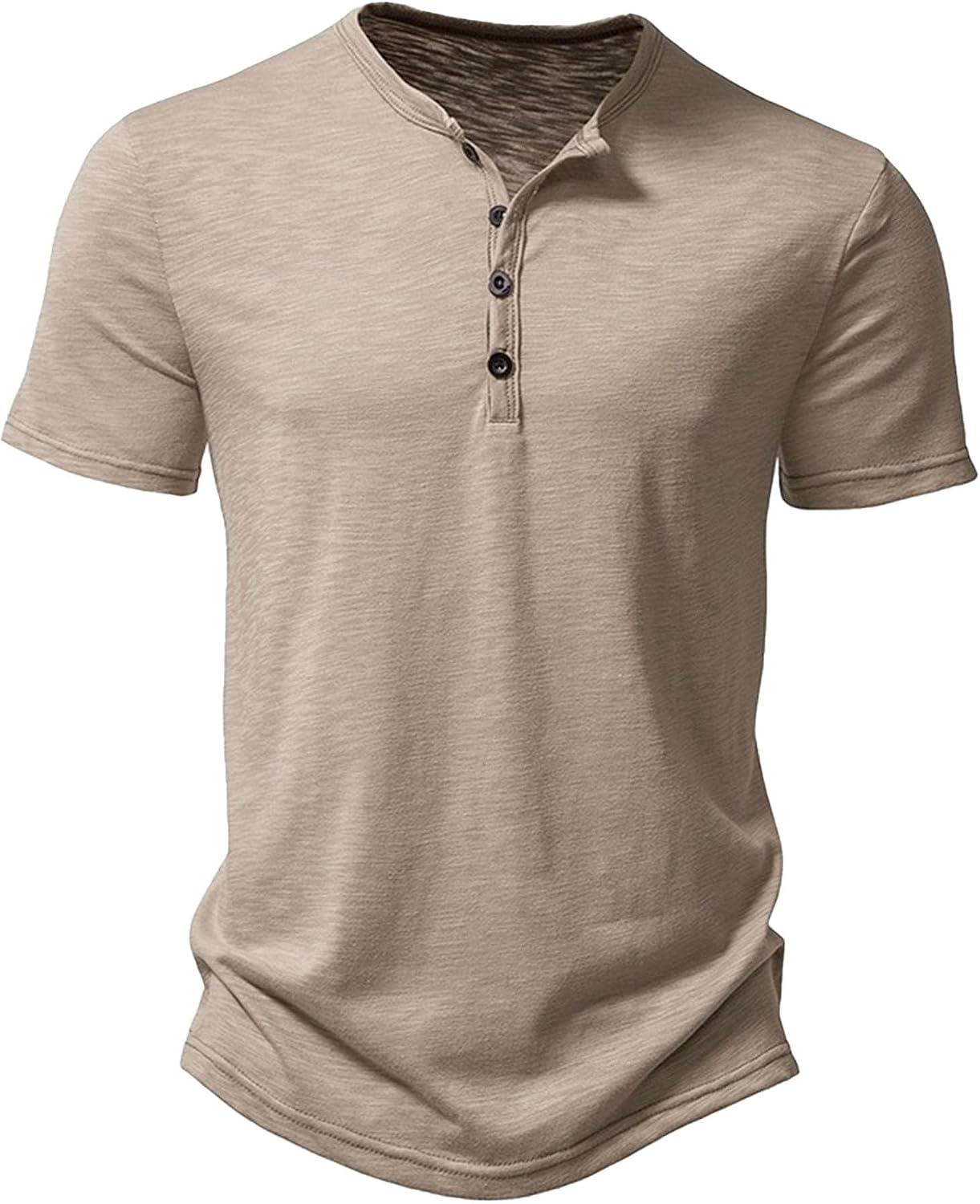 Men Lightweight Henley Tees Multi Color Button Neck Thin Short Sleeve Shirt | Button Placket, Crew Neckline, Casual Wear, Relaxed Fit, Solid Colour
