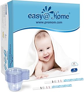 Easy@Home Ovulation Test Predictor Kit : Accurate Fertility Test for Women (Width of 5mm), Fertility Monitor Test Strips, 50 LH Strips