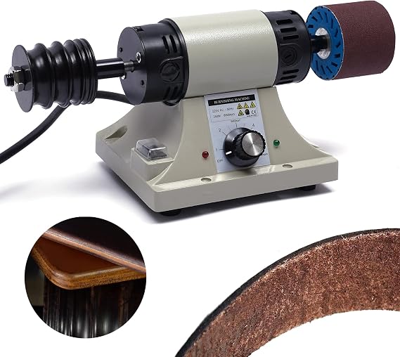 Electric Leather Burnishing Machine, 350W 8000RPM Variable Speed Leather Edge Grinding Kit, Sanding Machine, for Sanding The Edges of Leather Products Such As Wallets, Purses, Handbags