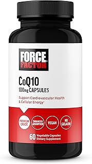 FORCE FACTOR CoQ10 100mg, Coenzyme Q10 Heart Health Supplement with Enhanced Absorption, Premium Grade CoQ 10, Vegan, Dair...
