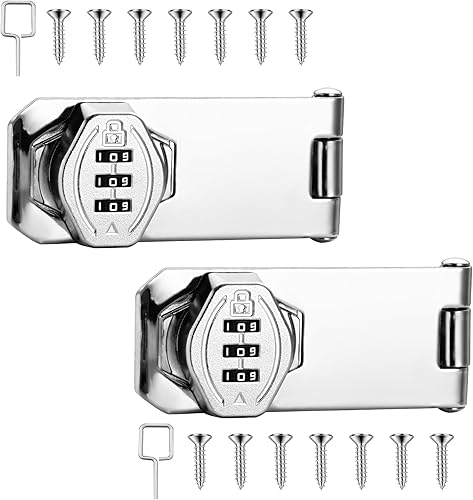 Miniatura 10 de Cozy Tower Cerradura de combinación de cerrojo de 4 pulgadas y 180 grados para gabinete, cerradura combinada para armario, cajón, puerta de armario