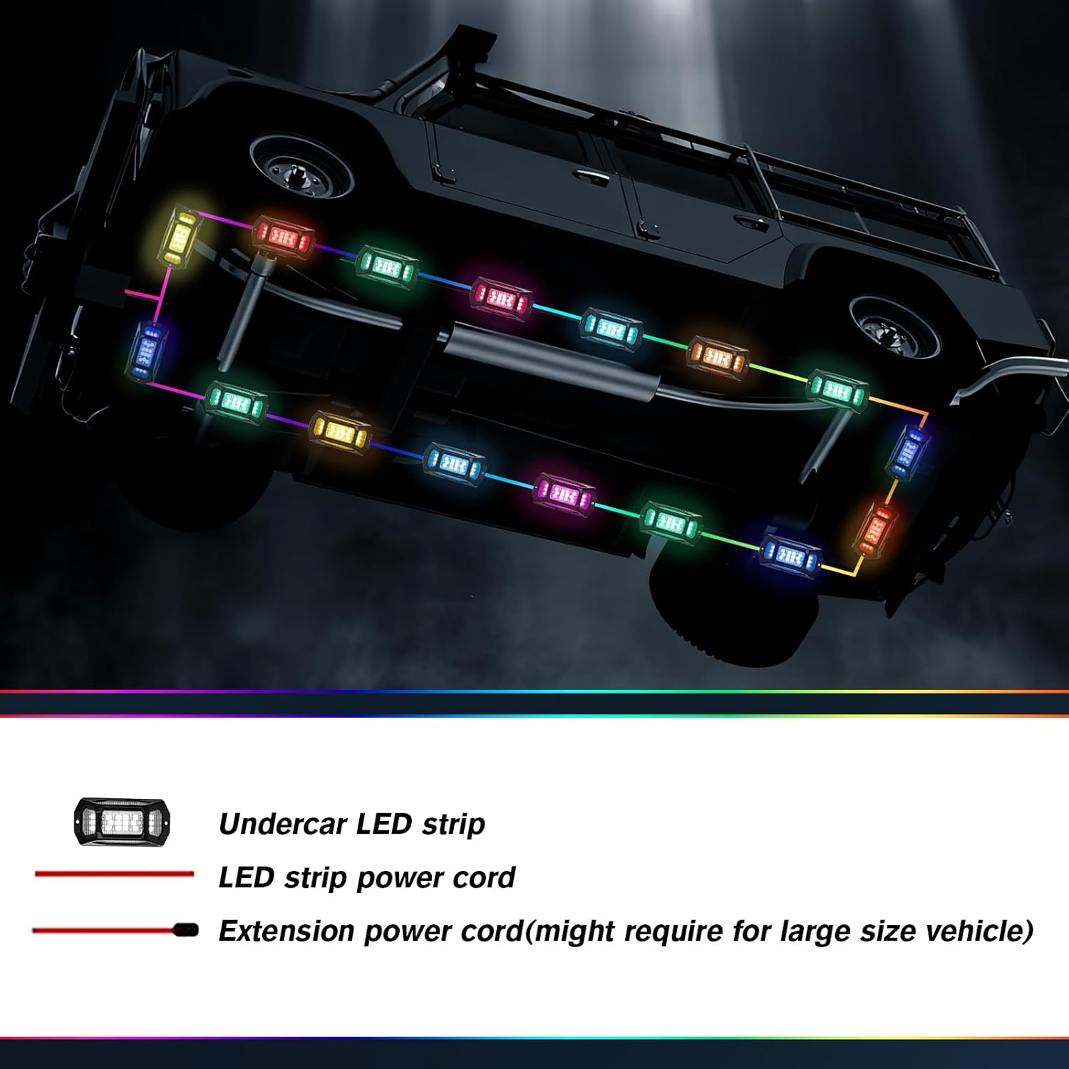 16 Pods RGB Rock Lights for Trucks - 5-Sided LED Underglow Lights with App & RF Remote Control, IP67 Waterproof Music Sync Neon Exterior Lighting Kit, No-Drill Universal Fit for SUV, ATV, Off-Road