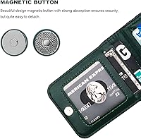 Vista 6 de KIHUWEY Funda compatible con iPhone 14 Pro con soporte para tarjeta de crédito, cierre magnético de cuero de alta calidad, función atril, funda