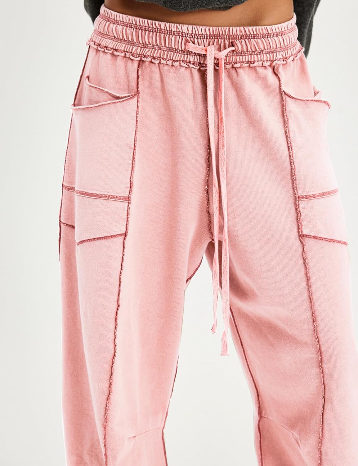 Arssm Womens Baggy Wide Leg Pants Drawstring Barrel Pants Summer Casual Beach Lounge Trousers - Image 5