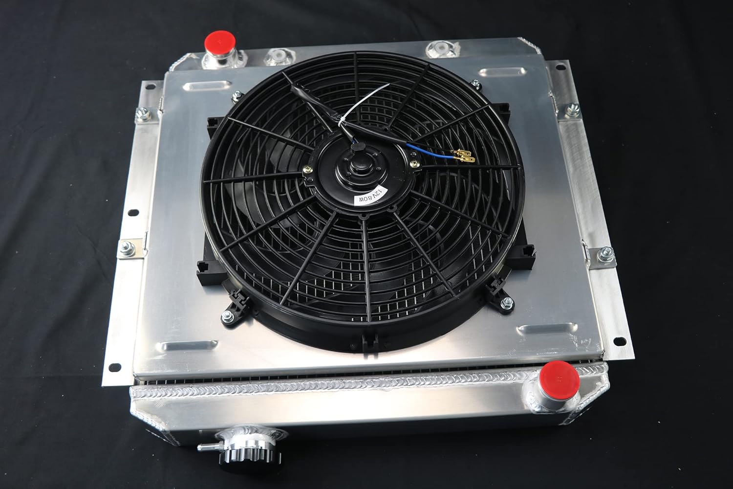 CU180 Radiator Compatible with 1960-1984 Toyota Land Cruiser 3.9L 4.2L L6 Sport Utility, Toyota Land Cruiser Radiator, 3 Row Radiator + Shroud/Fan + Relay Kit