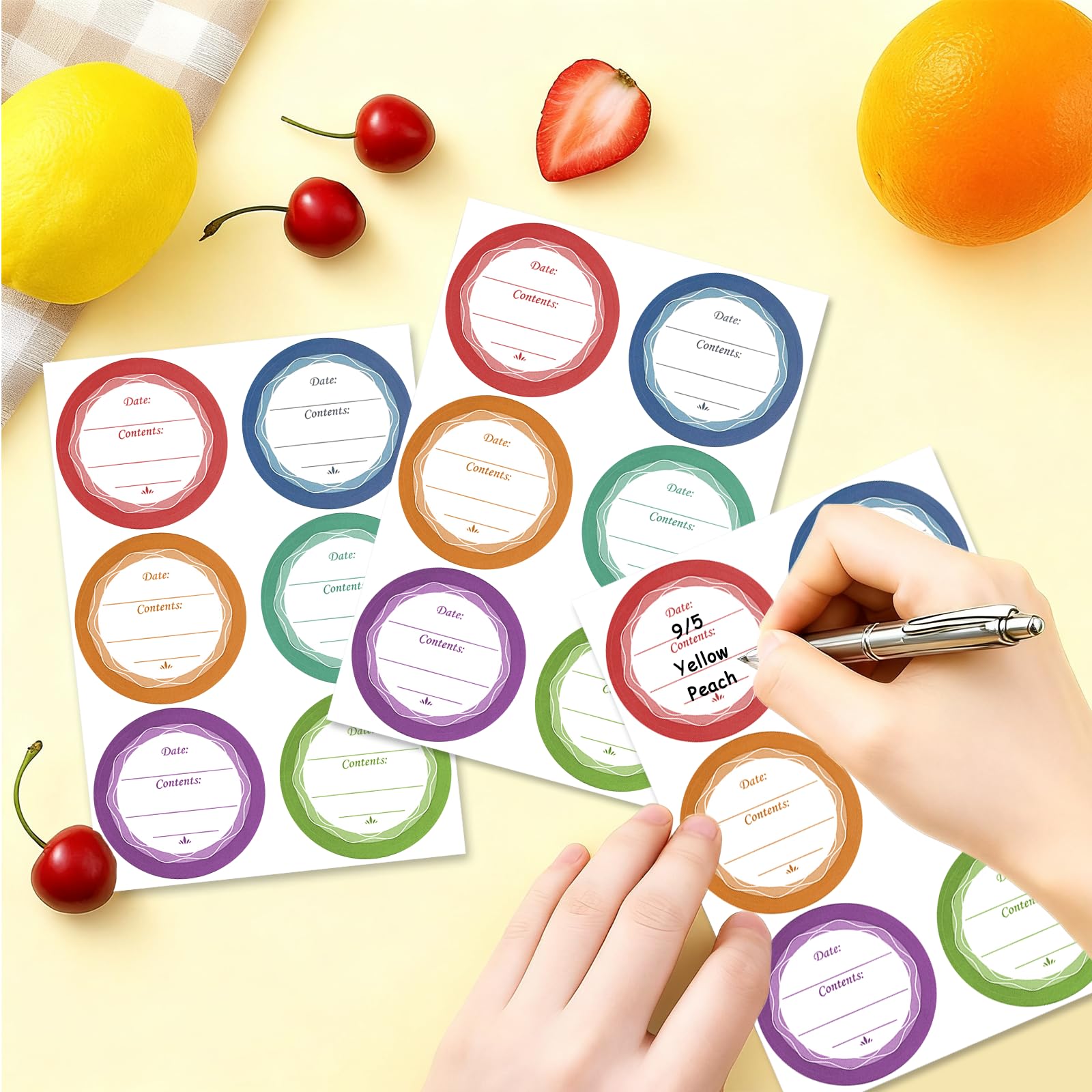 108 pegatinas multicolores para tarros de masón, extraíbles, impermeables y resistentes al aceite, calcomanías adhesivas multiusos para tarros de vidrio de conservas, tarros de especias, recipientes