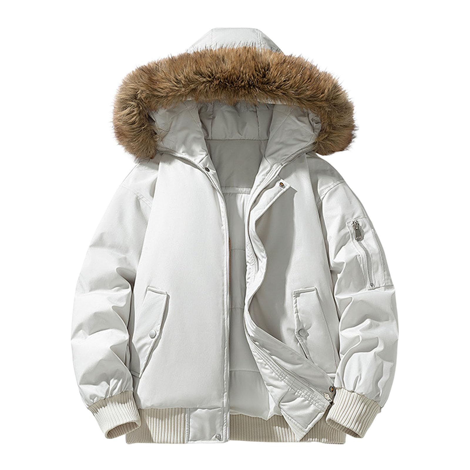 Chaqueta polar para hombre con cremallera y chaqueta de senderismo para hombre con capucha cómoda capa de invierno para clima frío y cortavientos ideal para aventuras al aire libre Casual Chaqueta