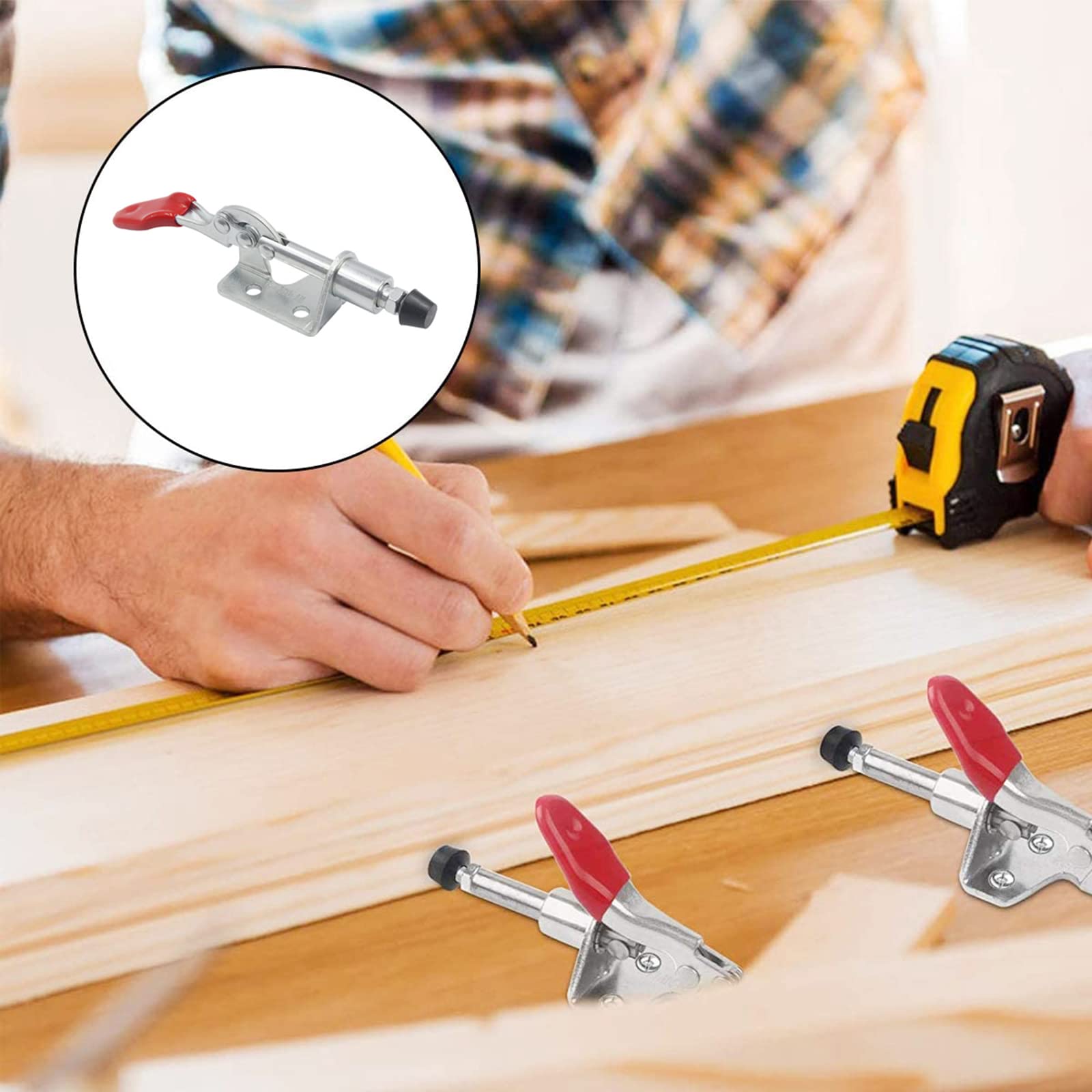 5 Pcs Abrazadera Horizontal, Toggle Clamp Push Pull Toggle, Abrazaderas De Palanca De Liberación Rápida, Para Operación De Máquinas, Carpintería, Soldadura (Fuerza De Cierre De 45 Kg)