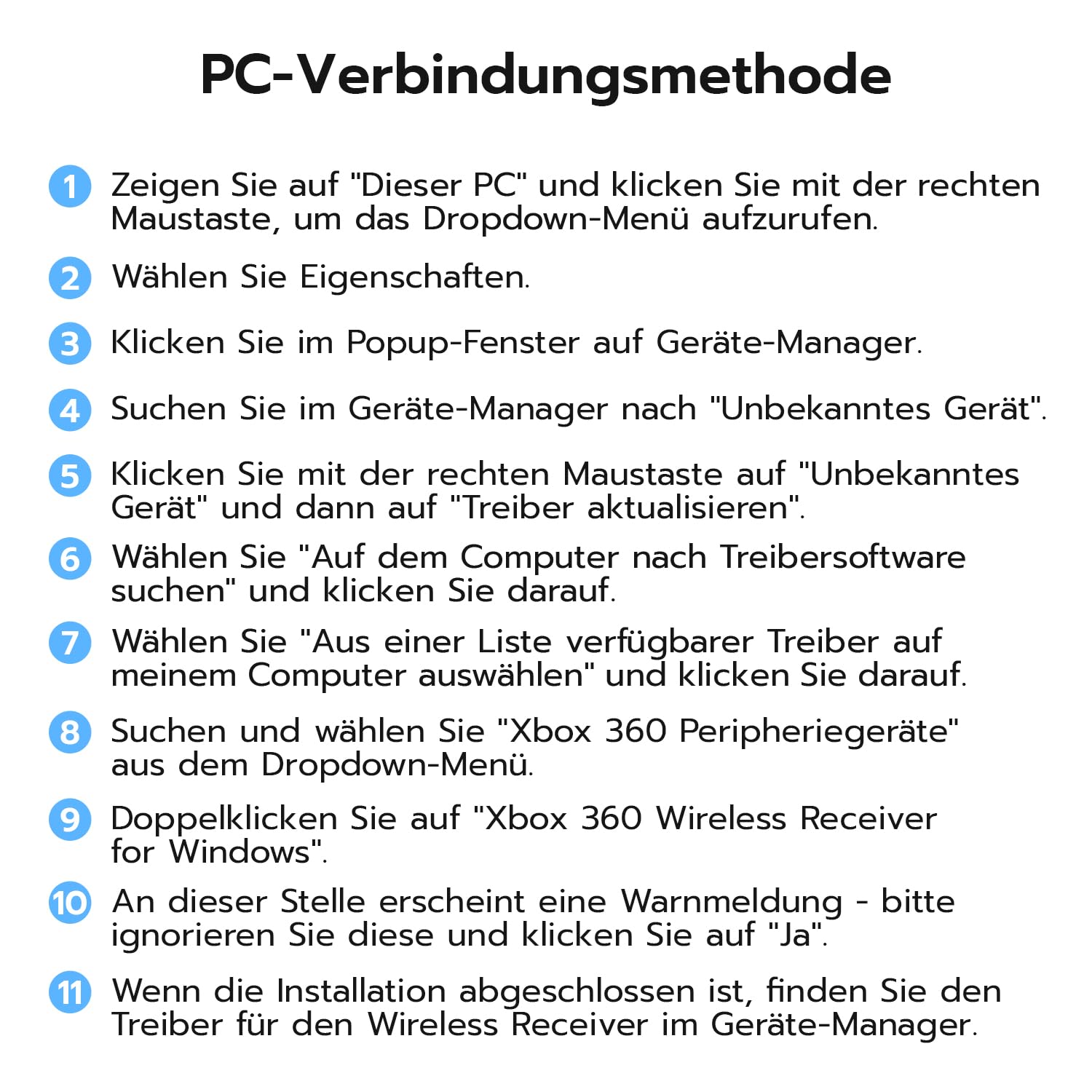 Mcbazel Wireless USB 2.0 Gaming-Empfänger-Adapter für Microsoft Xbox 360, Desktop PC, Laptop, Gaming-Schwarz