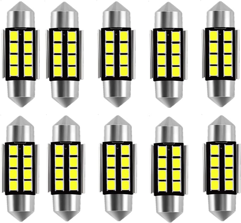 Lâmpada LED DE3175 WLJH branca 31 mm CANbus para luzes internas – Kit com 10 unidades