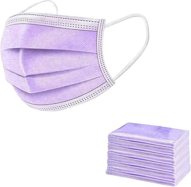 50PC Adults Disposable Face Caps Individually Packaged, Breathable 3 Ply Fabric Bandanas Facemasks Pads Non_Woven Nose Shield Soft Motorcycle Bike Sport  UK Stock
