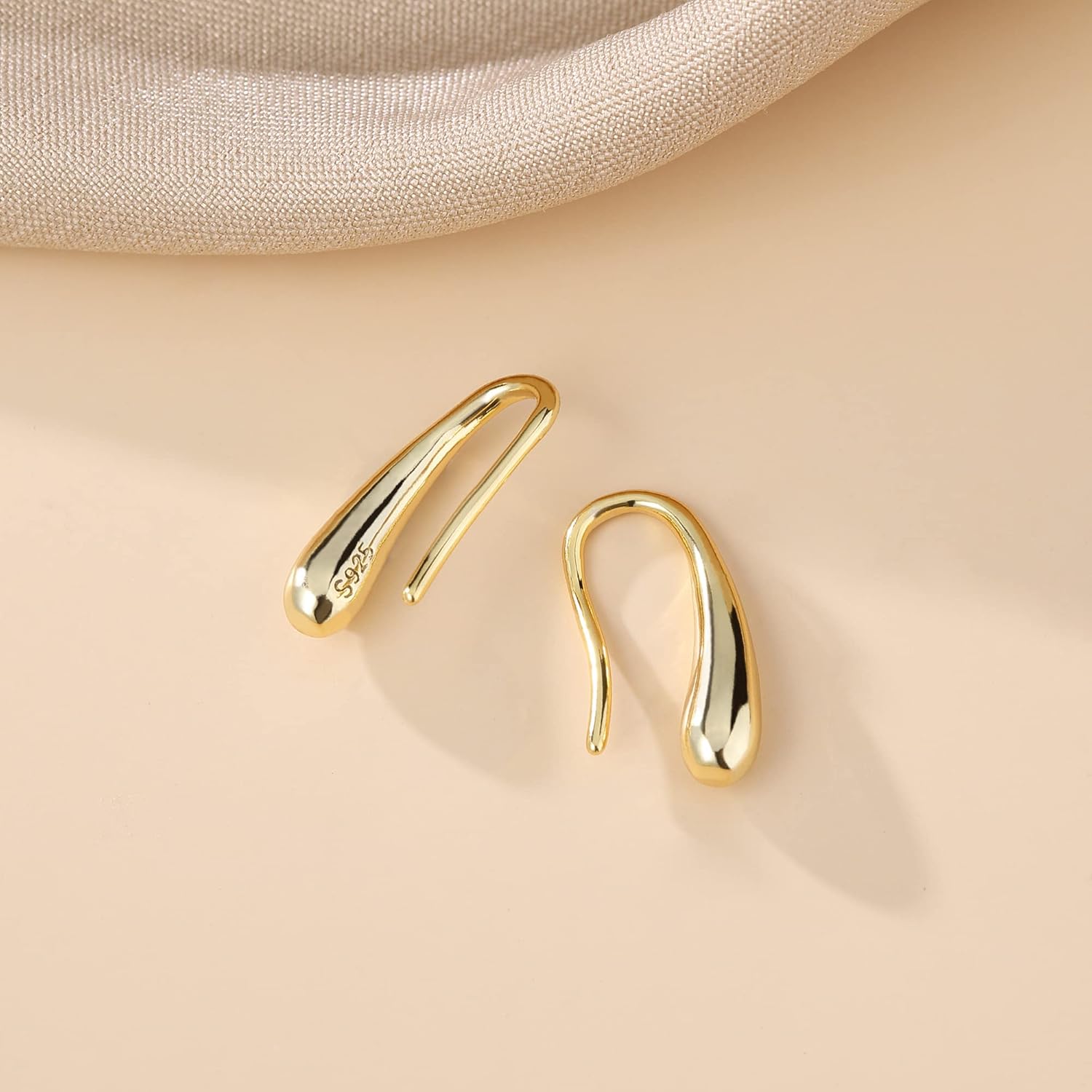 SLUYNZ 925 Sterling Silver Teardrop Earrings Drop for Women Teens Waterdrop Earrings Small Hook Earrings