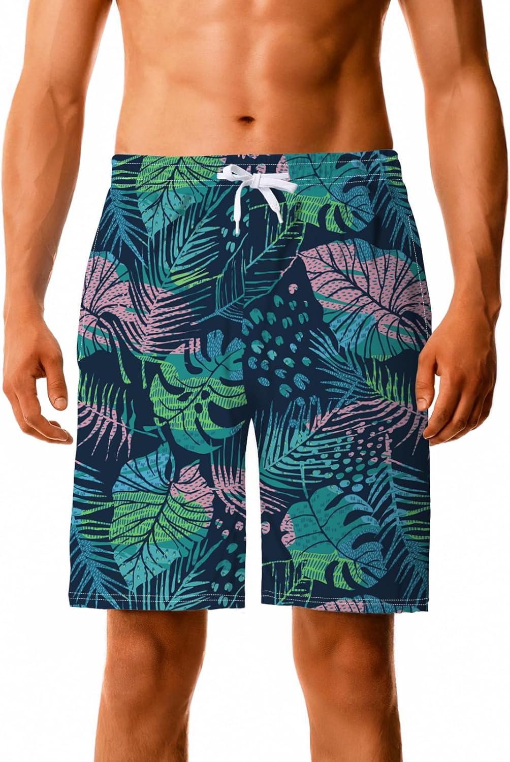 Men's Graphic Shorts Drawstring Waist Beach Hawaiian Athletic Workout Elastic Lightweight Summer Casual Shorts with Pocket - Image 2