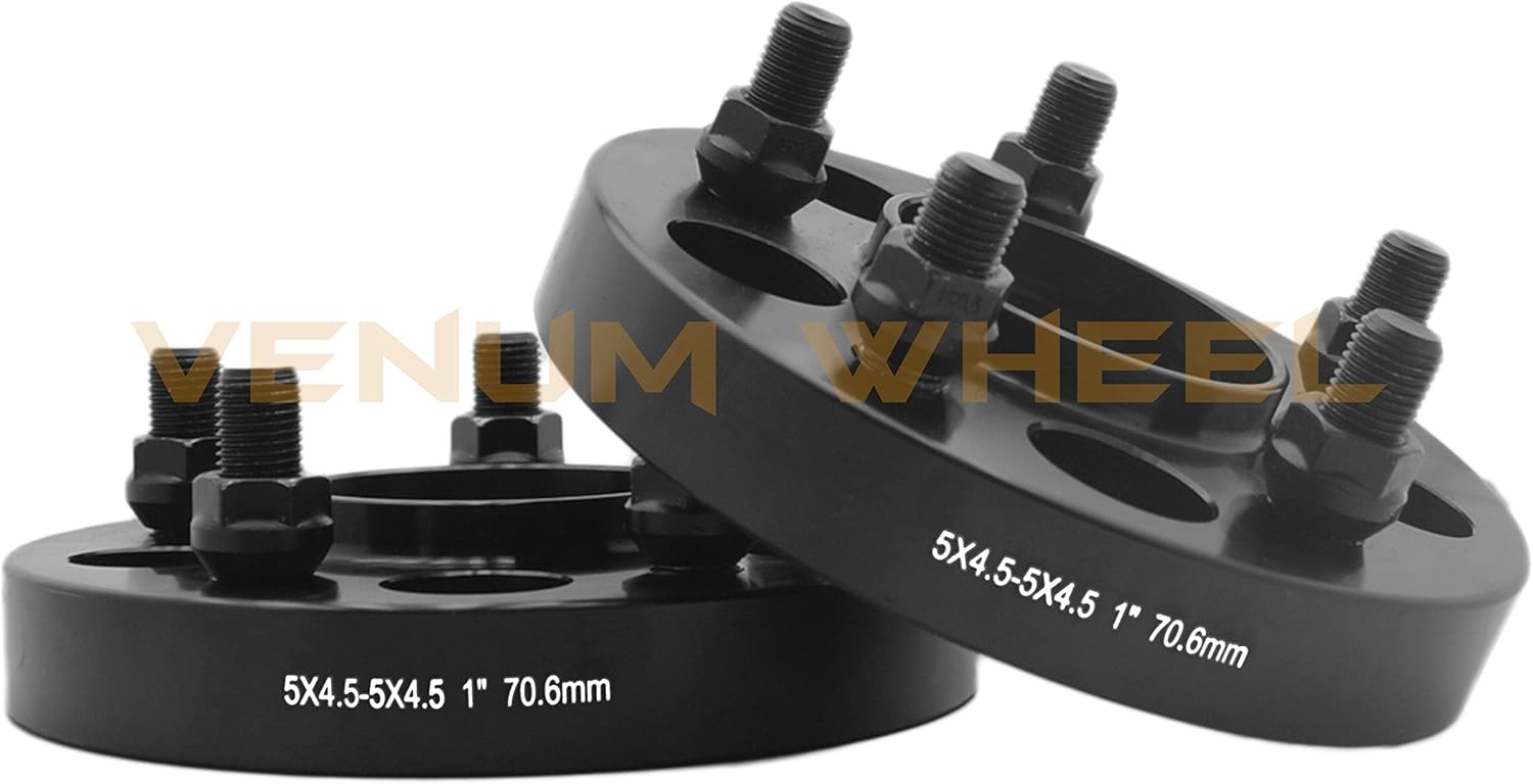 4 Pc Mustang Wheel Spacers Hub Centric Black 1 inch Thick (25mm) 14x1.5 Studs Fits New Models 2015-2018 All Models