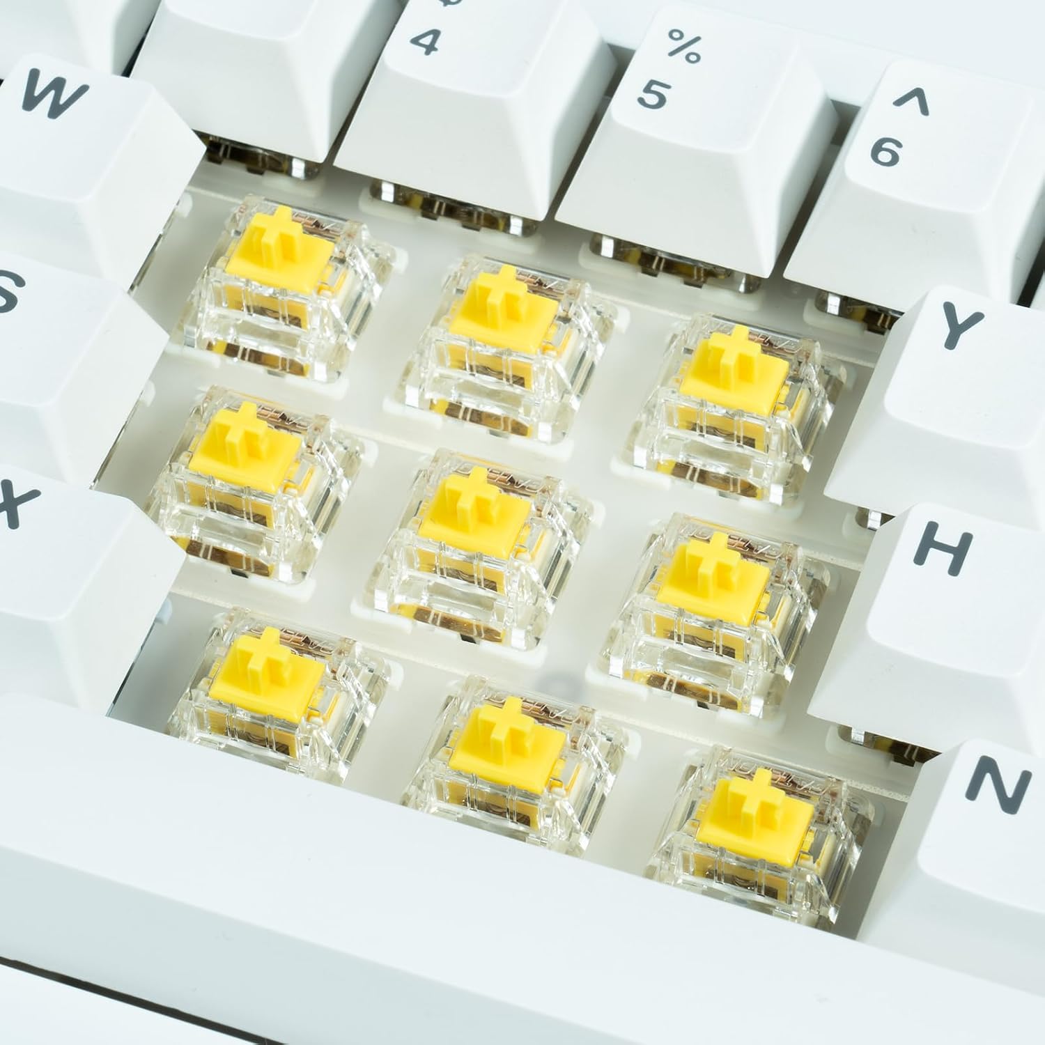 G Pro 2.0 Yellow Switches, Linear Keyboard Switch 50gf Actuation Force, Pre-lubed 3-Pin Switches for Mechanical Keyboard, Ideal for Gaming & Typing (70)