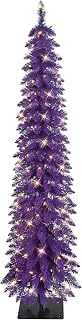 6' Pre-Lit Alpine Purple Pencil Tree