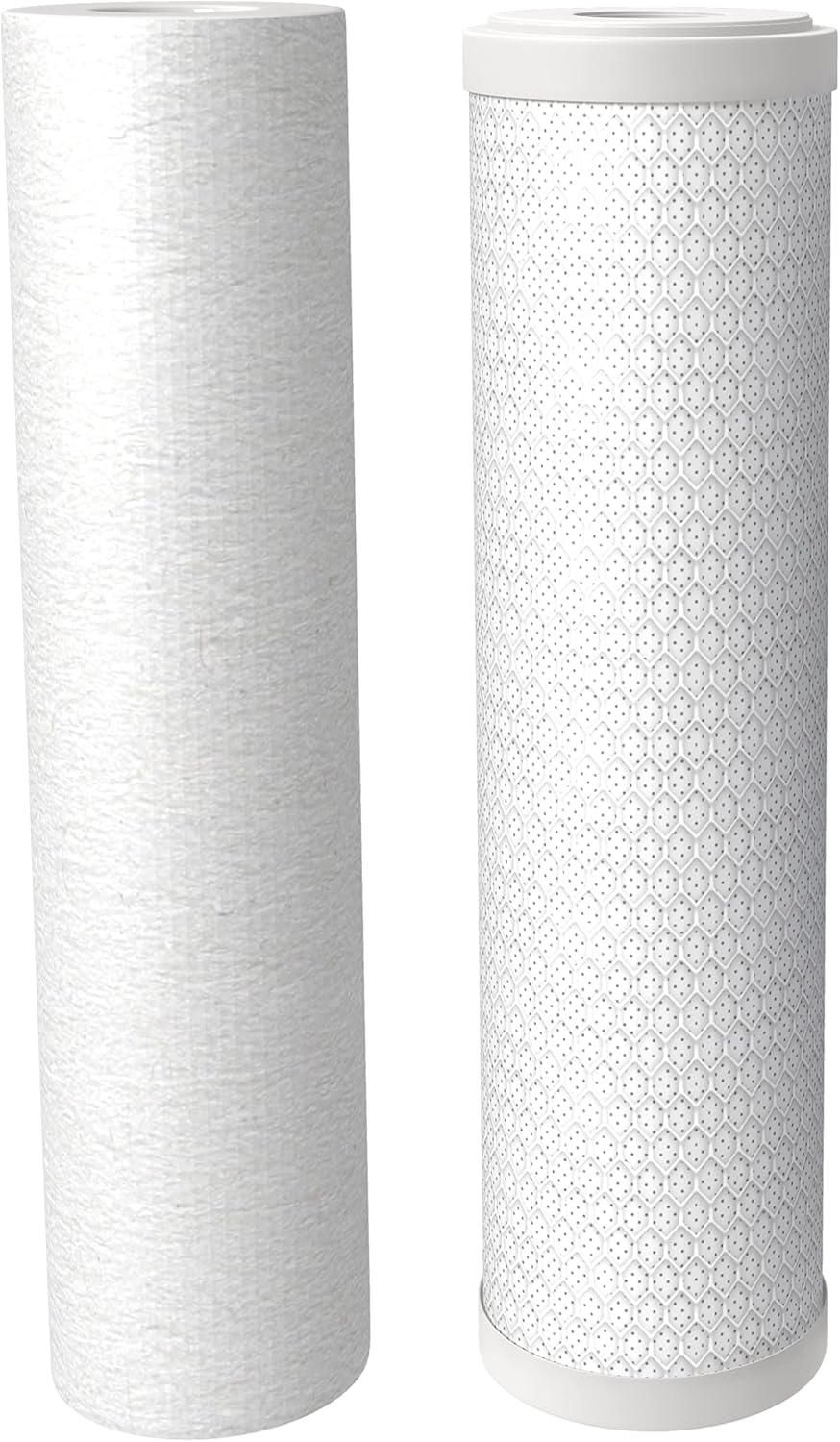 AquaticLife 10-Inch Sediment, Carbon Block and Carbon Plus Chloramine Water Filter Replacement Cartridge Kit for RODI System Reverse Osmosis Deionization Filtration Unit