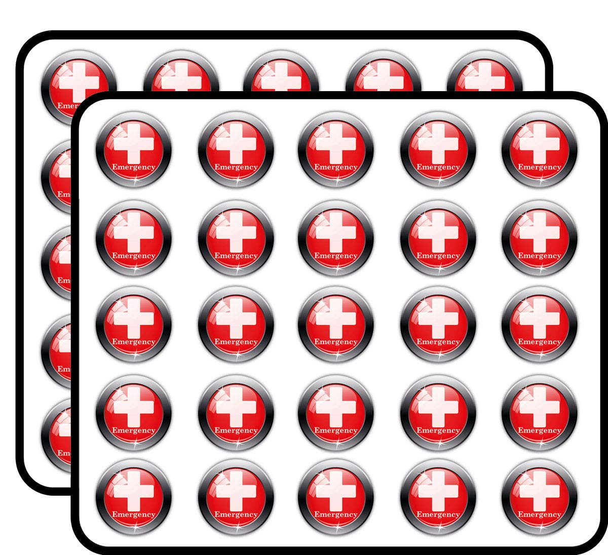 Emergency Label Decorative Scrapbooking Sticker Waterproof Vinyl Stickers for Water Bottle, Laptop & Phone Case – 50 Pack