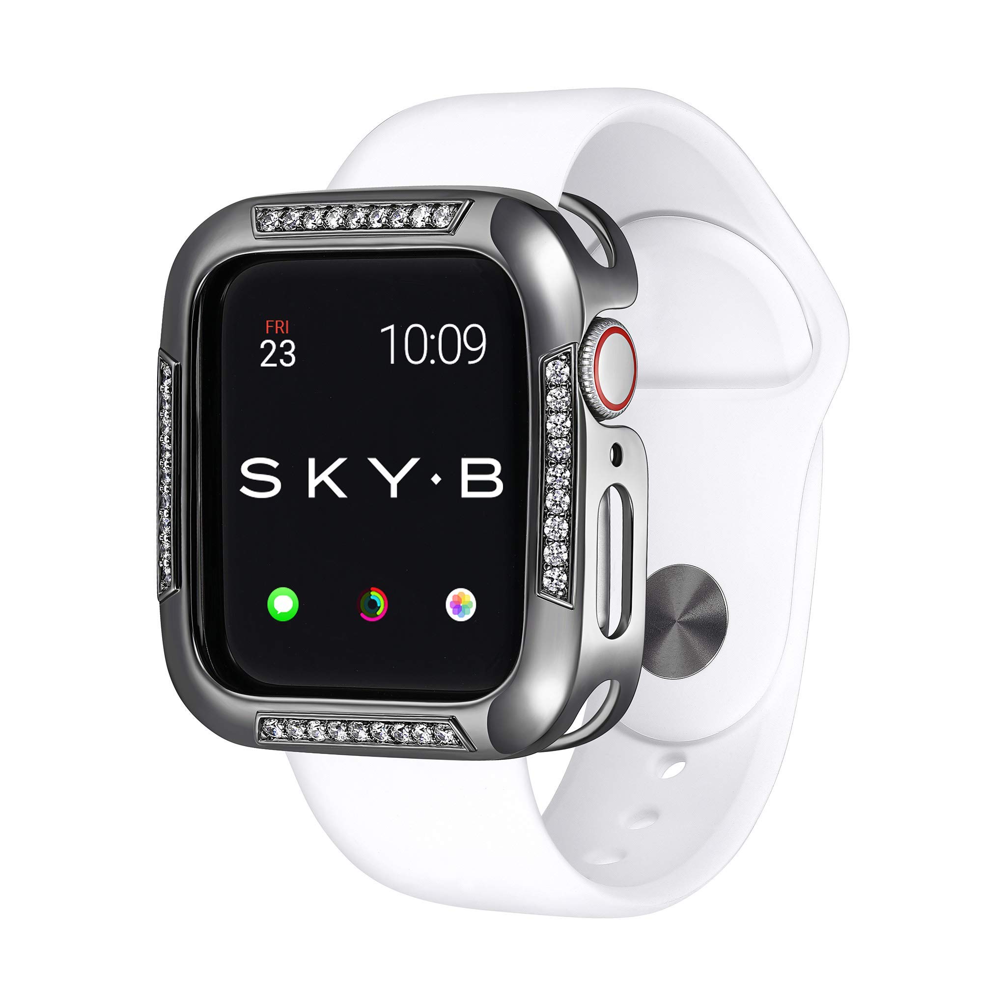 14K/18K Gold or Rhodium Plated & CZ Runway Jewelry-Style Apple Watch Case (Series 1-2-3-4) - Color & Size Options