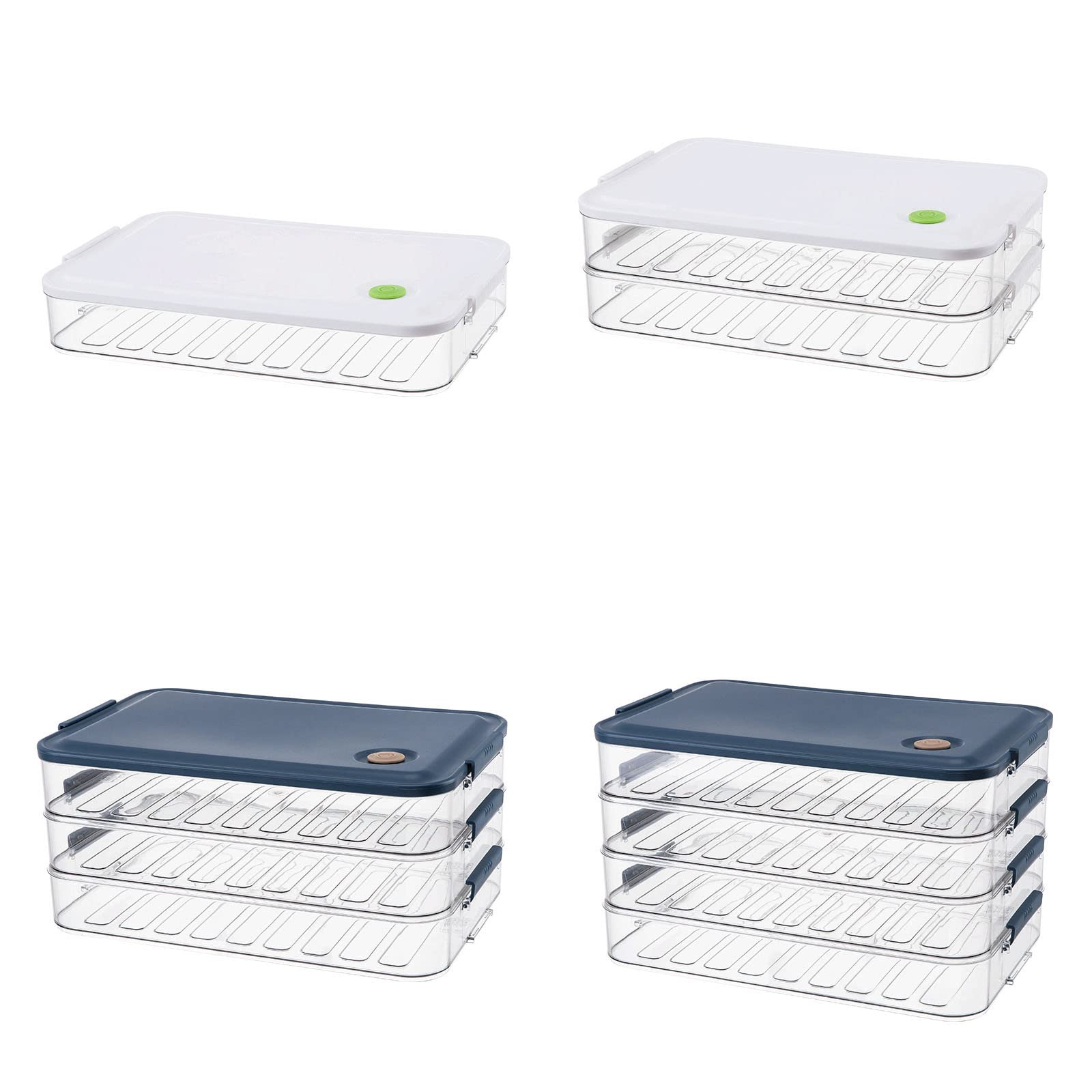 4 pièces de réfrigérateur Boîte de conservation fraîche, réfrigérateur de cuisine frais et anti-odeurs Boîte de rangement pour congélateur Réfrigérateur transparent de qualité alimentaire Boîte de r