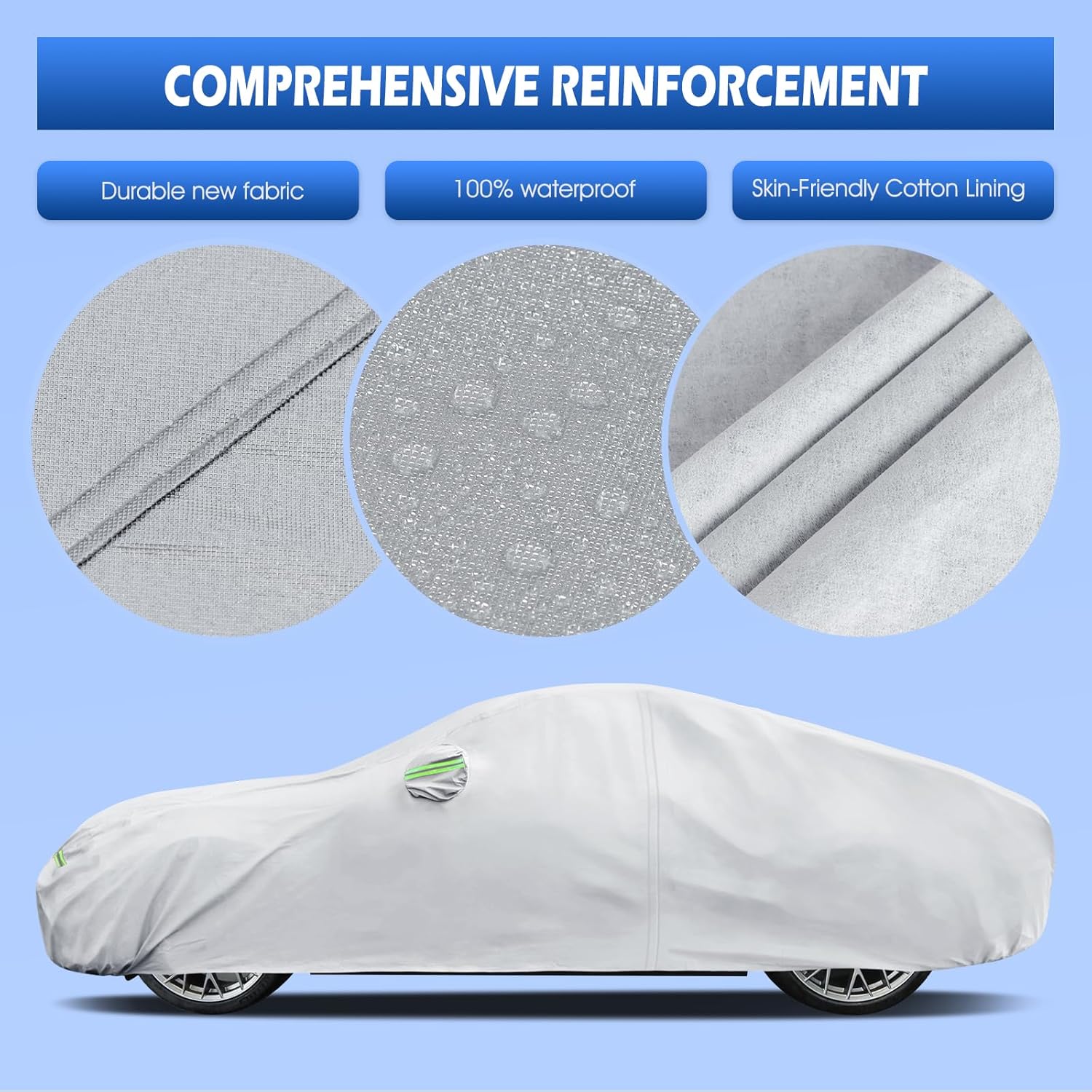 Car Cover Custom Fit for 1998-2026 Porsche 911, Migaven Waterproof Full Exterior Cover Sun Rain Protection with Door Zipper and Cotton Lining