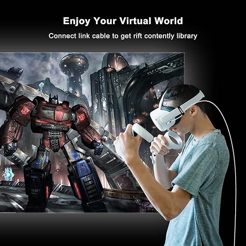 Miniatura 4 de Aukelan Cable Link de 16 pies compatible con Oculus Quest 2Steam VR y PC transferencia de datos de alta velocidad y carga rápida 3A cable USB 30 a