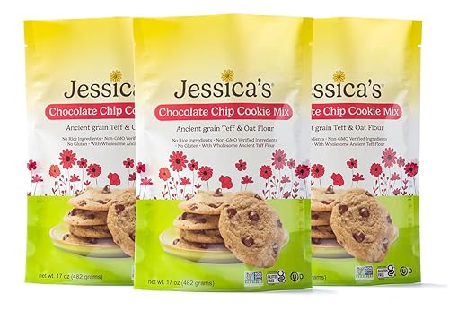 Jessica's Natural Foods - Mezcla de galletas con chispas de chocolate sin gluten hecha con Teff de grano antiguo y harina de avena saludable, sin