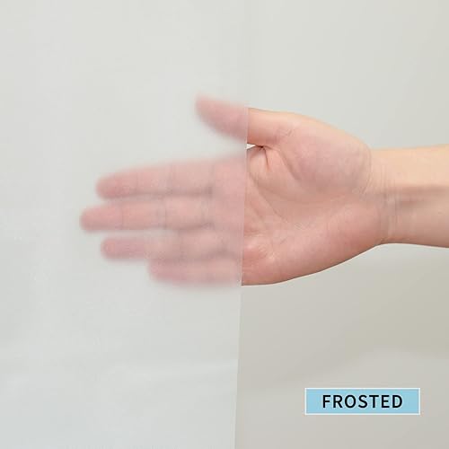 Miniatura 9 de YISURE Cortina de ducha de 65 pulgadas, forro de cortina de ducha de vinilo Peva blanco, impermeable, juego de cortinas de ducha pequeñas con 3