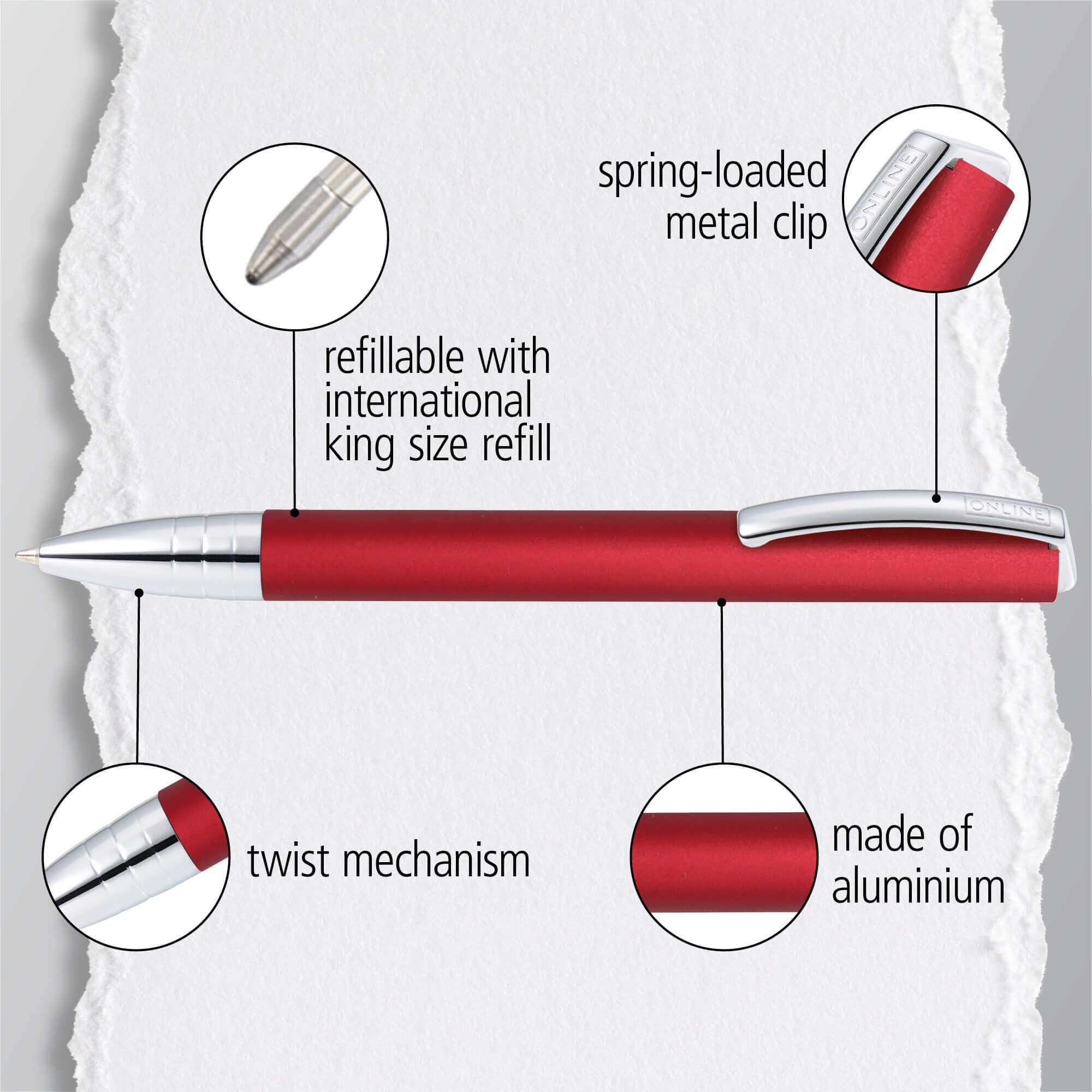 Ballpen Vision Red, Wild Berry - Image 4