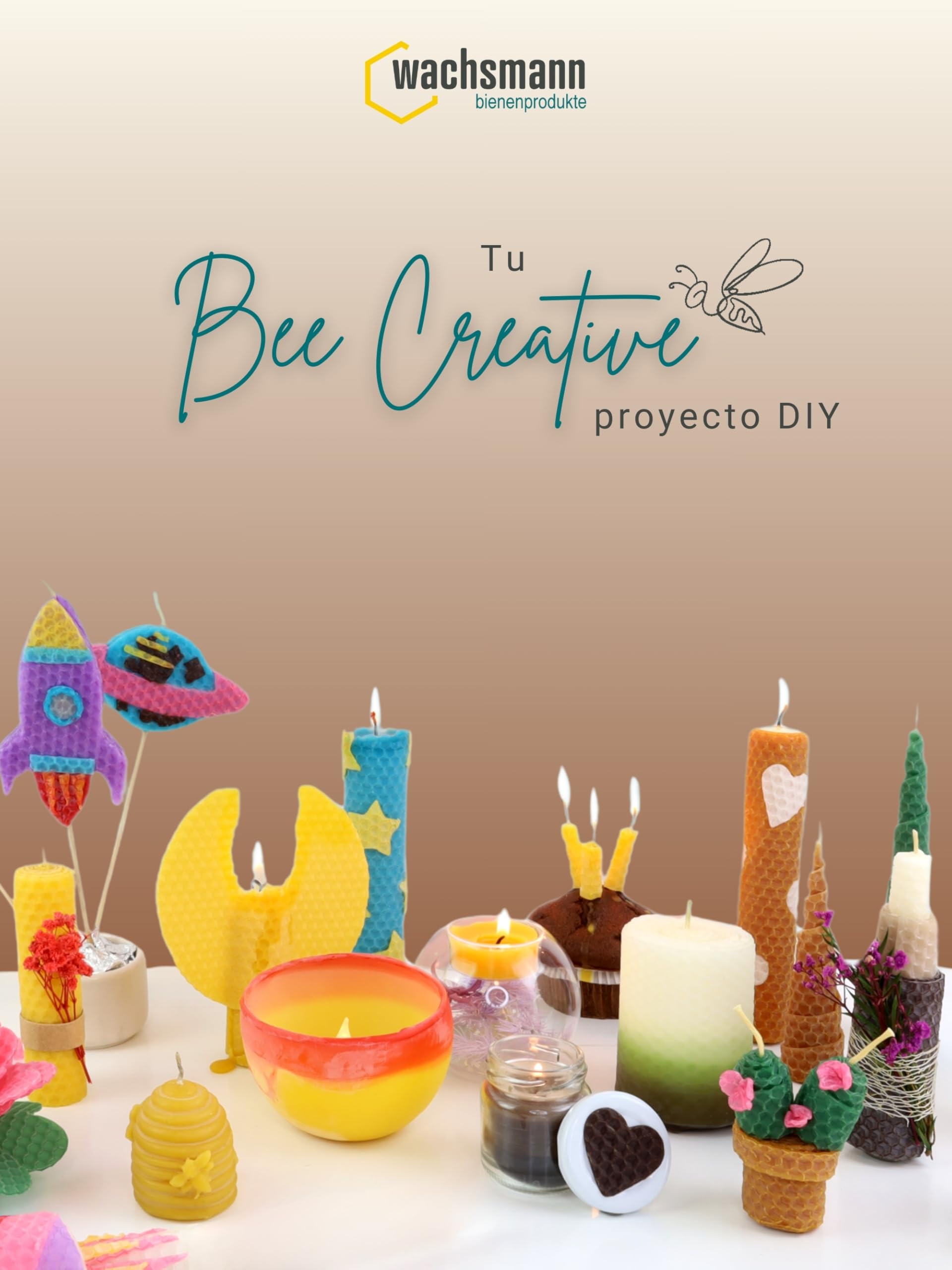 Wachsmann 20 placas de cera de abejas de Alemania, set colorido "Natural", placas de cera 20 x 15 cm, haz tus propias velas de cera de abejas, cera para velas