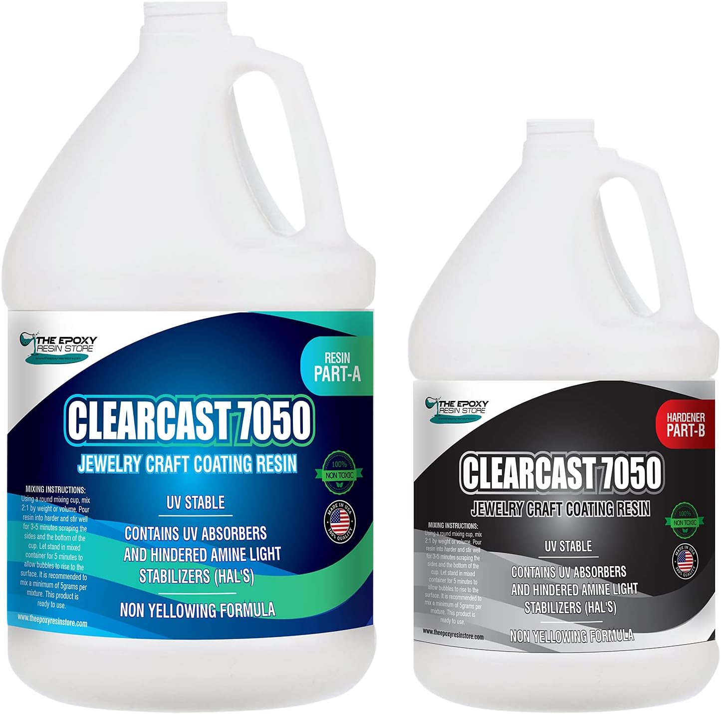 The Epoxy Resin Store Clearcast 7050 UV Resisting Jewelry Craft 2 Part Resin Kit for Art and Decorative Applications, 1.5 Gallons