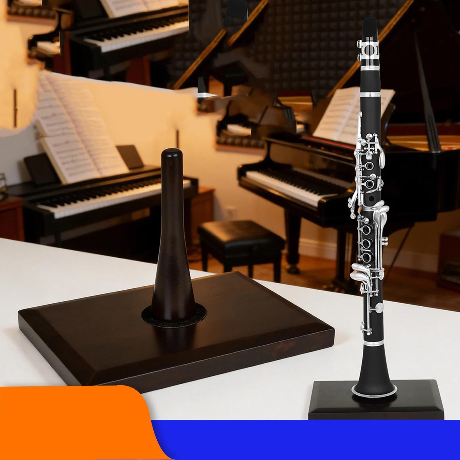 Accessori Per Strumenti Musicali Clarinetto Stabile Portatile Per Espositore Clarinetto/oboe | Base ampia e ponderata con piedini antiscivolo, completamente staccabile e portatile.