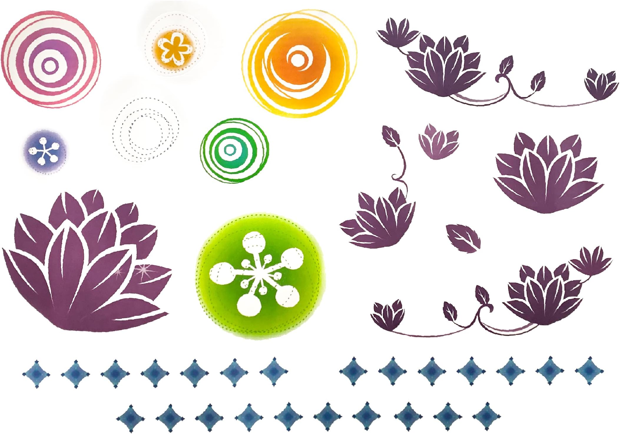 Artwork Pattern Room Decor Wall Sticker Decal15 W X 23" H (1 Piece) (W-0049)