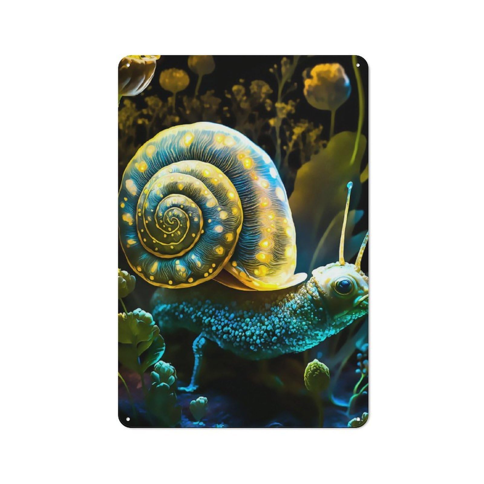 Rustic Snail Decorative Tin Sign 30x20cm, Cottage Wall Art for Cottage, Kitchen, Hallway Or Breakfast Nook
