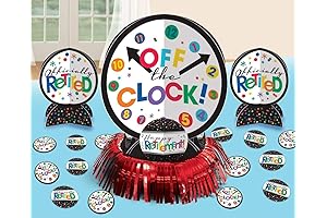 Retirement Confetti extravagantly decorated table at next retirement party