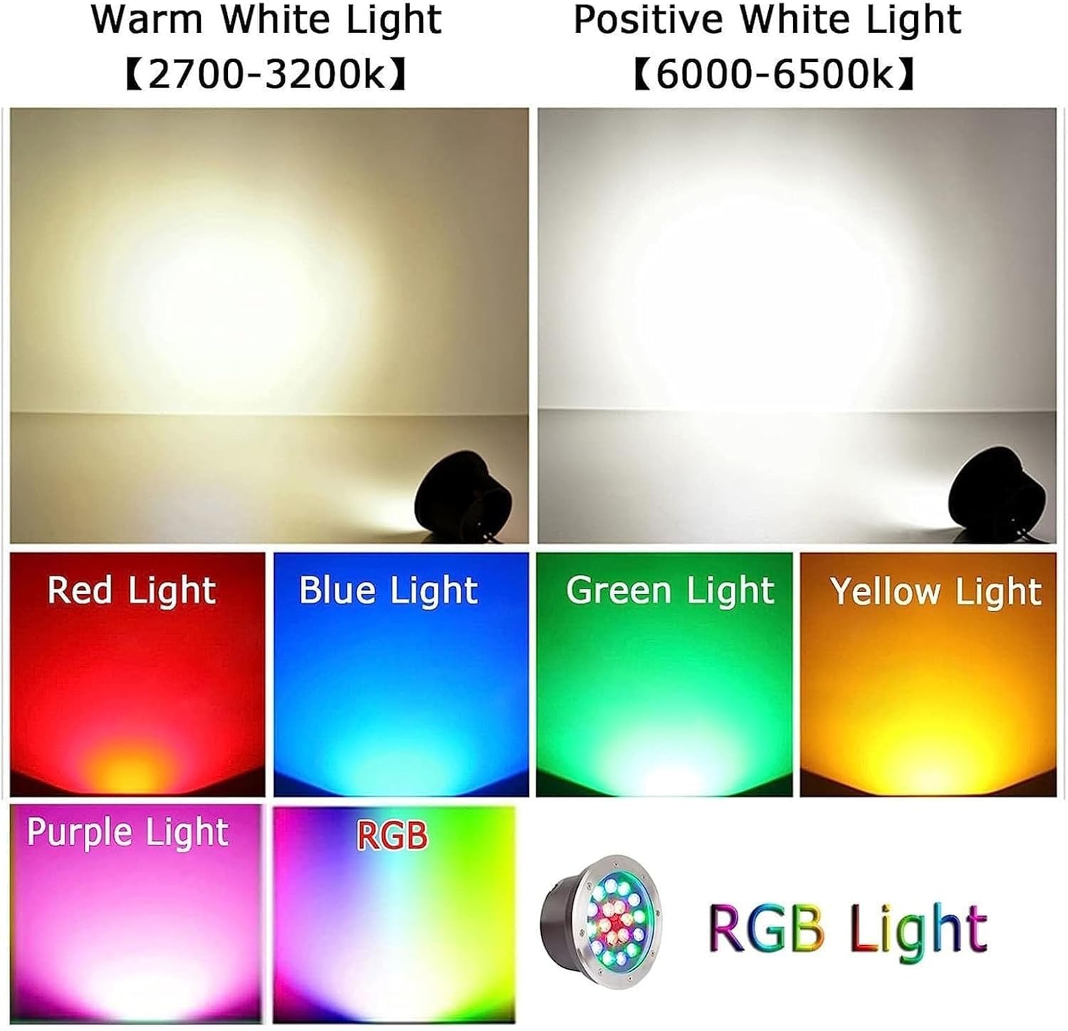Zatapialna Lampa Fontannowa LED,Wodoodporne Podwodne Diody Ze Stali Nierdzewnej IP68, Wpuszczany Reflektor LED Do Basenu 12 V, Do Parków,Stawu,Placów, Willi Oświetlenie Krajobrazowe(Green,3 W)