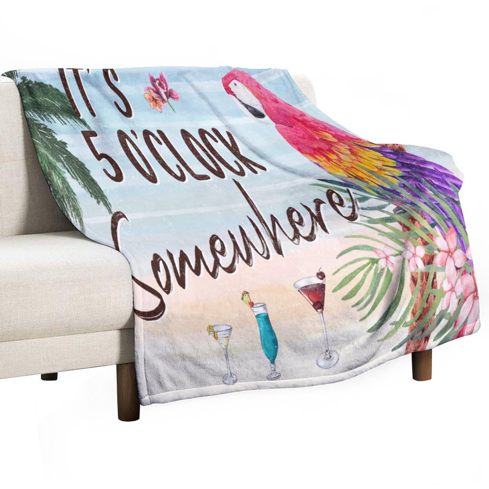 Couverture en peluche lit et canapé pour créer une ambiance cocooning tropicale