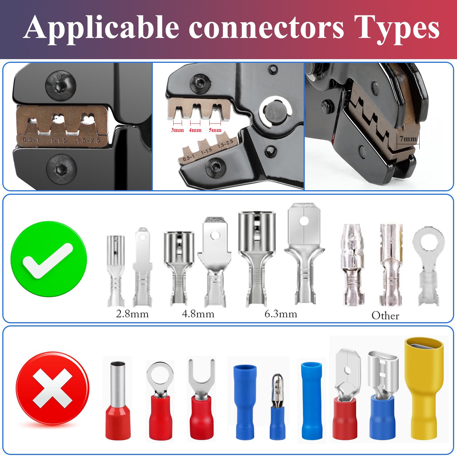 Satisby Spade Connector Crimping Tool - Image 3