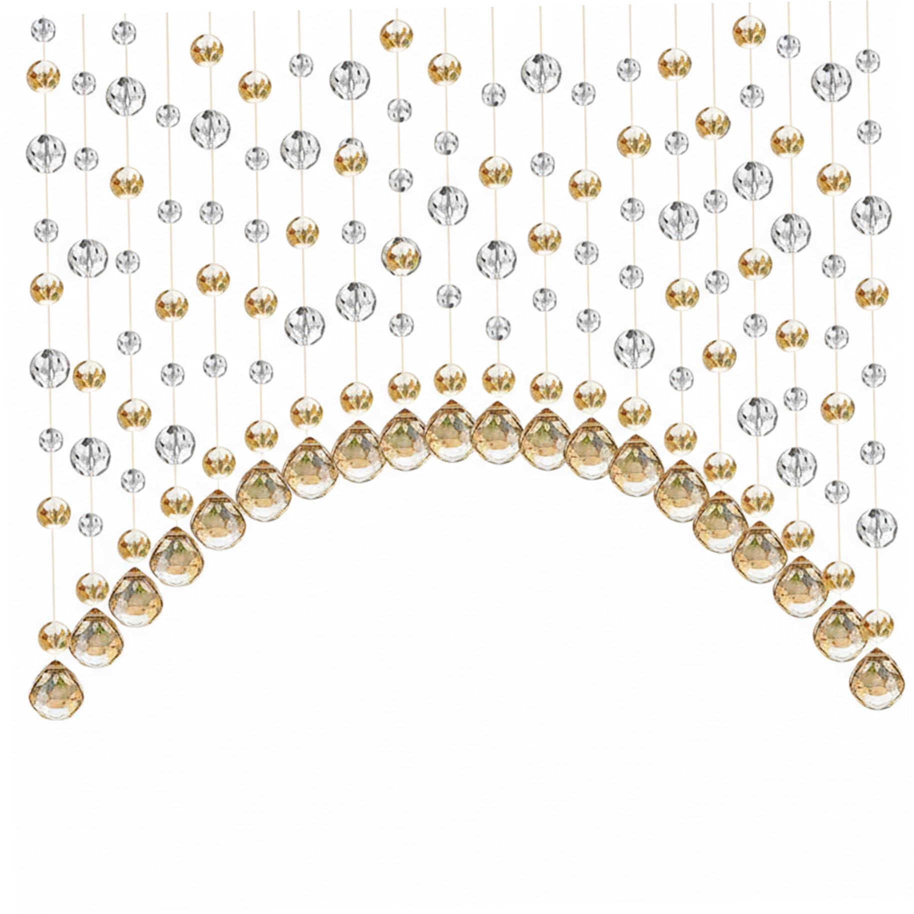 Rideau en cristal 20 cordes de perles pour séparateur de pièce et salon