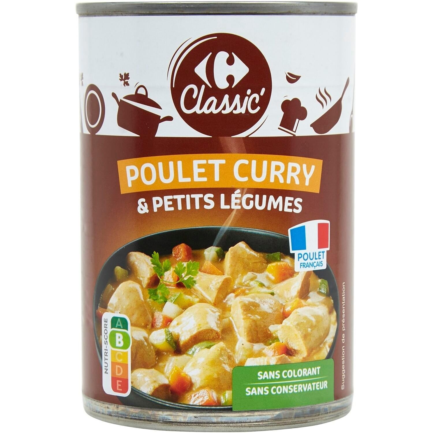 Un repas réconfortant et sans effort avec CARREFOUR CLASSIC' plat cuisiné poulet curry petits légumes, 400g - Lot de 3