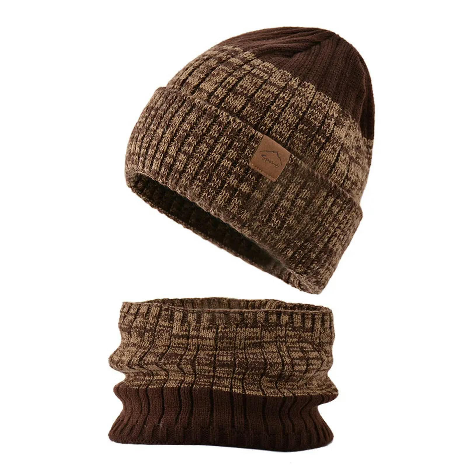 Schal Mütze Set Herbst- Und Winter Im Freien Wollkappe Unisex Gestrickter Hut Verdickter Warmer Hutschalel