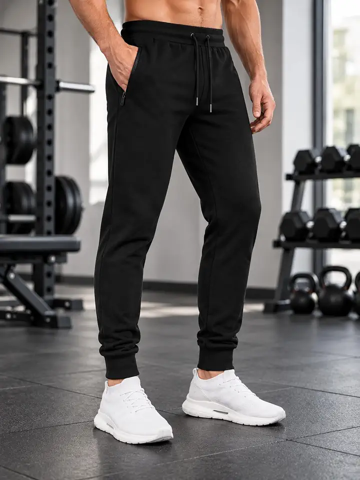Men Jogger Pants, Athletic Workout Sweatpants, Tapered Casual Gym Pants