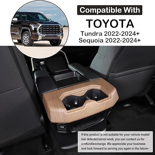 Vista 52 de Aunginsy Soporte para portavasos de asiento trasero central compatible con Toyota Tundra/Sequoia 2022-2024 2025 para consola central de fila trasera