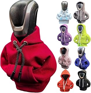 Car Shift Knob Hoodie, Funny Gear Shift Knob Shirt Sweater, Winter Warm Shift Knob Cover Sweater Shirt, Automotive Interior Novelty Accessories Decorations, Universal Fit Knob Cover Gift (Red)
